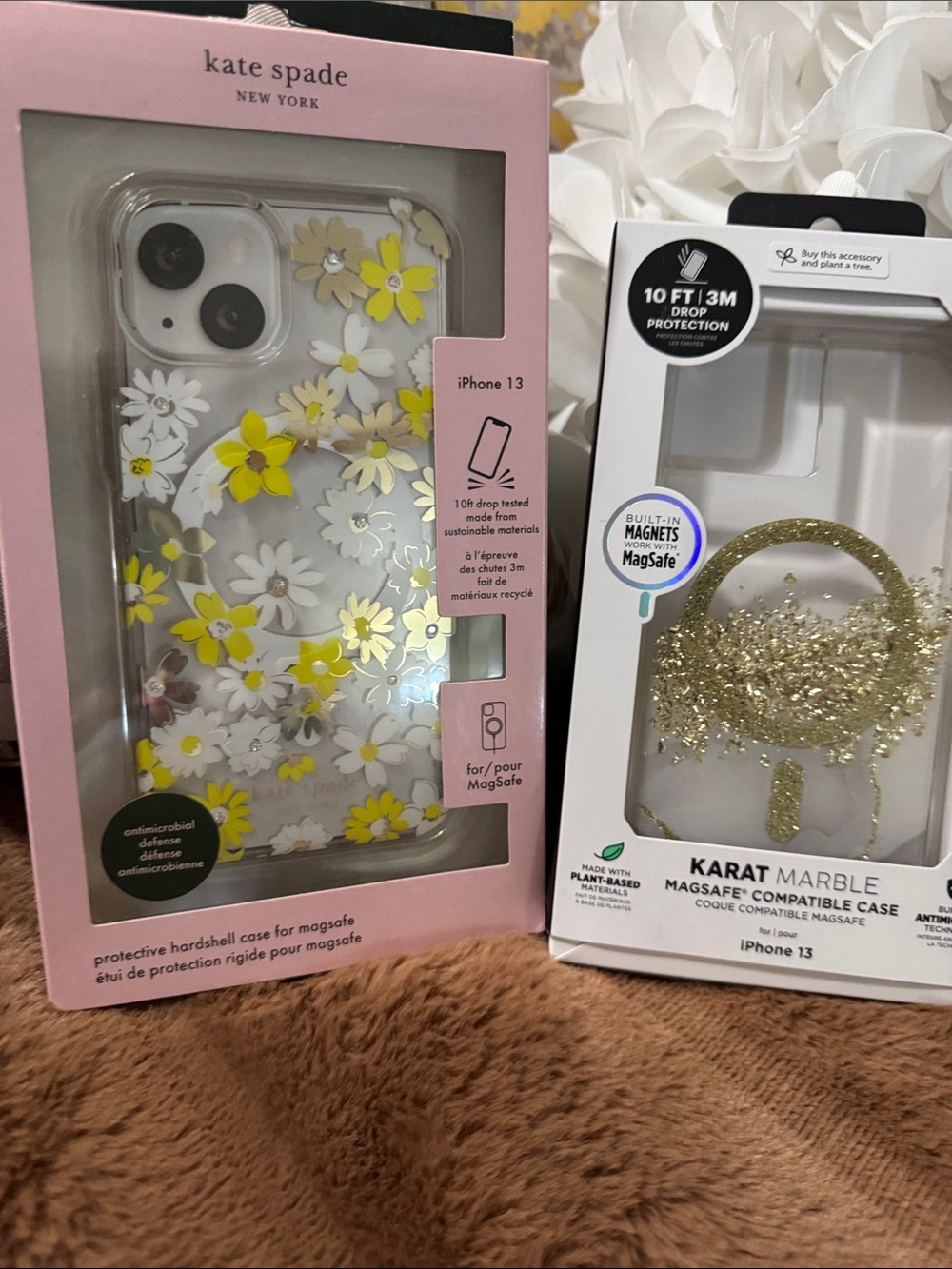 kate spade Clear Daisy MagSafe iPhone 13 Case — Yellow, White & Gold
